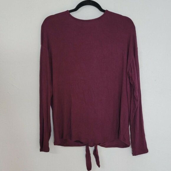 14th and Union button tie front blouse burgundy xs women's - Picture 6 of 6